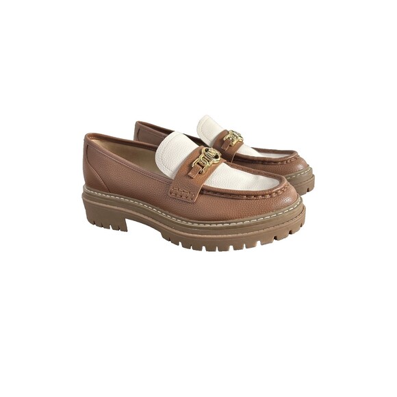 Michael Kors Shoes - Michael Kors CALLISTA LUG LOAFERS Chunky Flatform Brown & Ivory 2 Tone Sz 7.5 M
